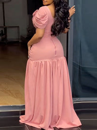 Elegant Draped Ruched Maxi Dress