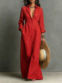 Solid Button-Front Shirt Dress