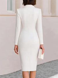 Solid One-Button Blazer Dress