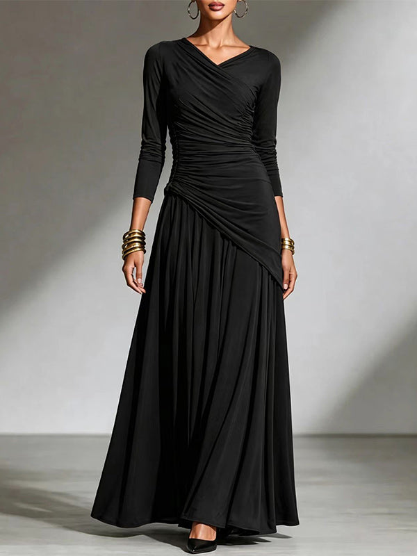 V-Neck Ruched Top & Skirt Set