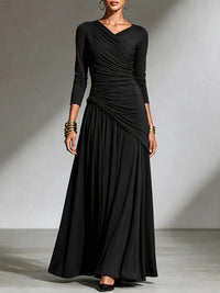 V-Neck Ruched Top & Skirt Set