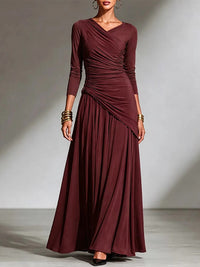 V-Neck Ruched Top & Skirt Set