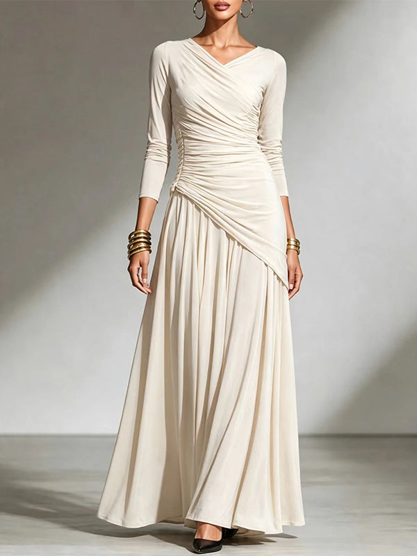 V-Neck Ruched Top & Skirt Set