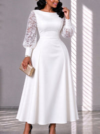 Lace Combo Midi Dress
