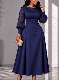 Lace Combo Midi Dress