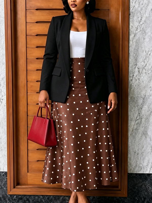 Blazer & Dot Skirt Set