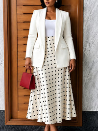 Blazer & Dot Skirt Set
