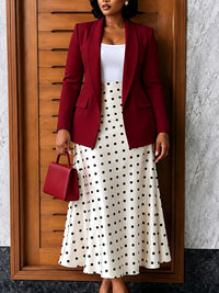 Blazer & Dot Skirt Set