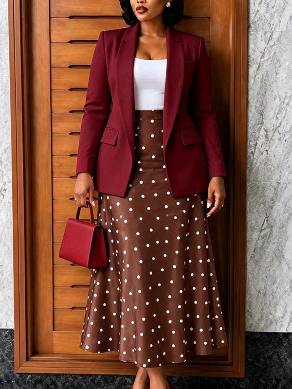 Blazer & Dot Skirt Set