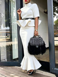 Peplum Top & Mermaid Skirt Set