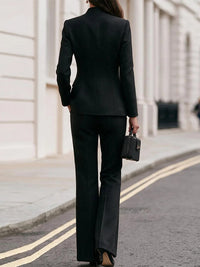 Button-Front Blazer & Pants Set