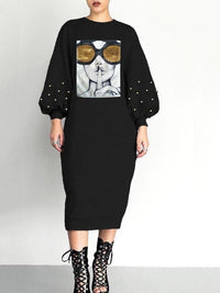 Quiet And Shine Sweatshirt Dress