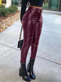 Faux-Leather Skinny Pants