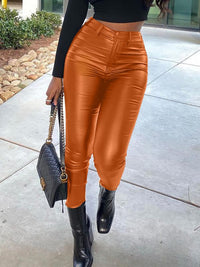 Faux-Leather Skinny Pants